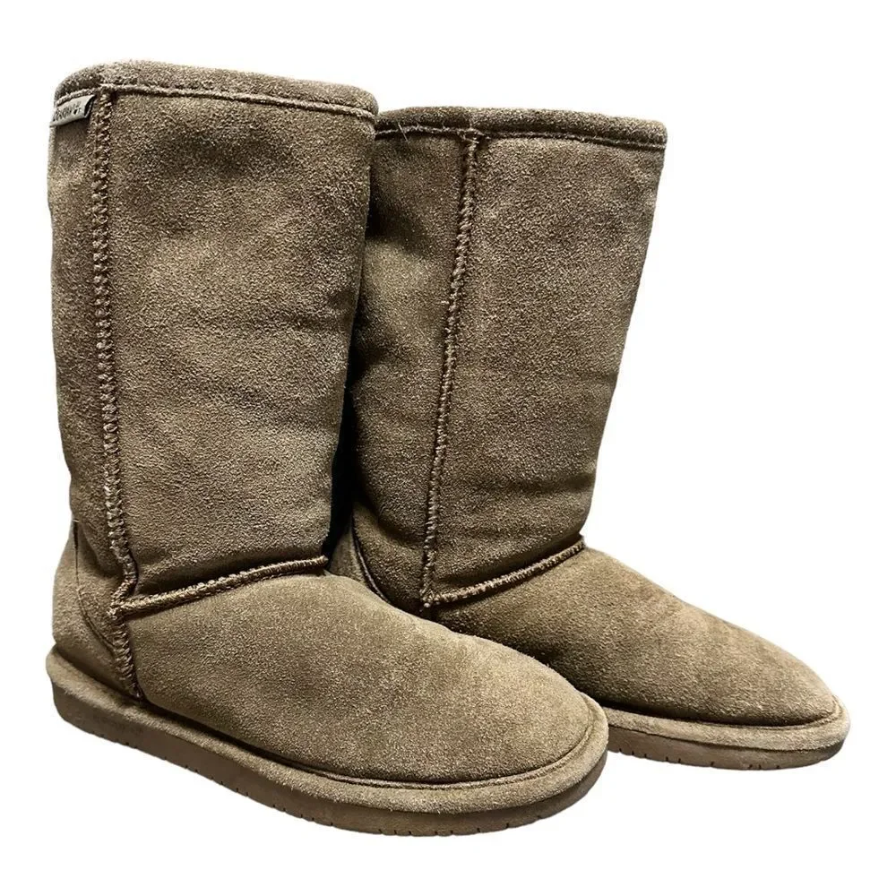 Bearpaw 5 youth brown suede winter mid calf fleece lined boots